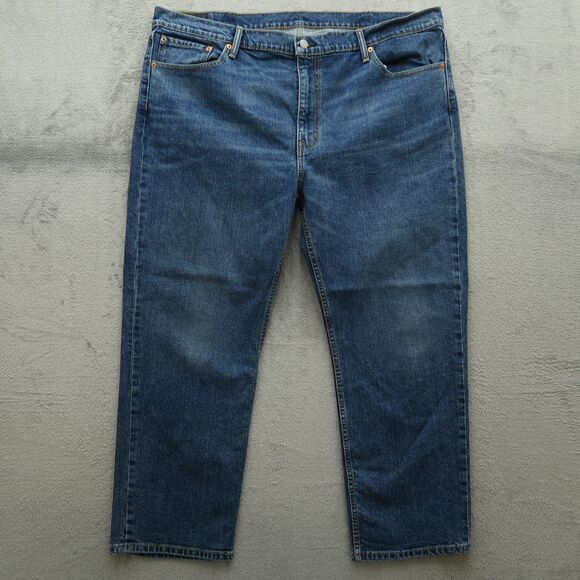 Levi's 514 Jeans Mens Size 46x30 (Fits 44x29) Blue Classic Straight Flex Denim - Picture 1 of 16